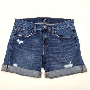GAP 5" Denim‎ Mid Rise Shorts Size 26